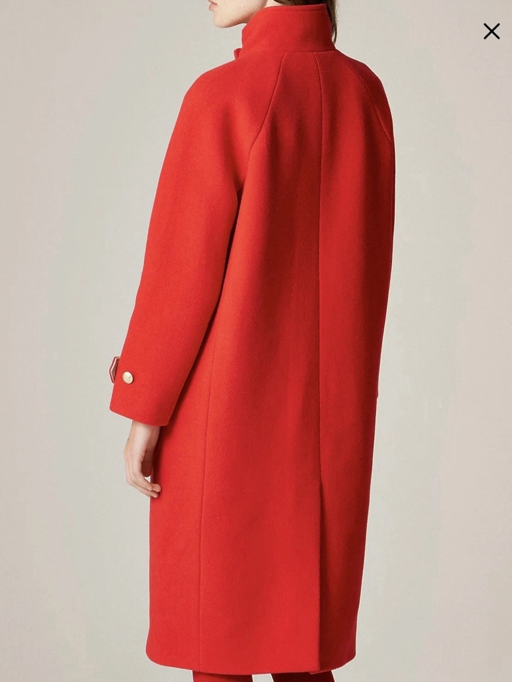 $398 J CREW Red Toscana Lanificio Nello Gori Stadium Cloth Wool Long Coat Sz 6 - Picture 4 of 16